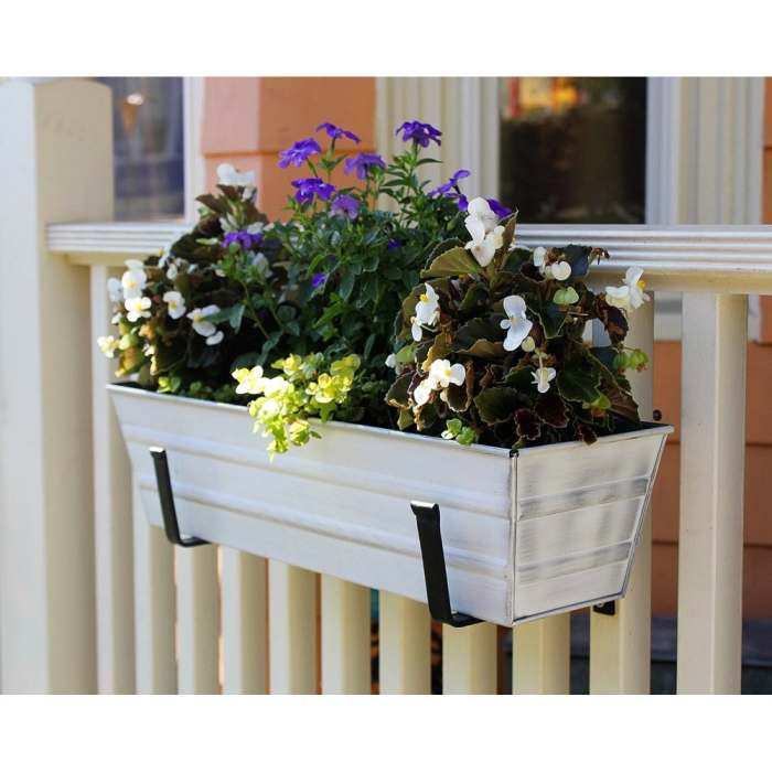 Achla Cape Cod White Flower Box Wall Mount Kit